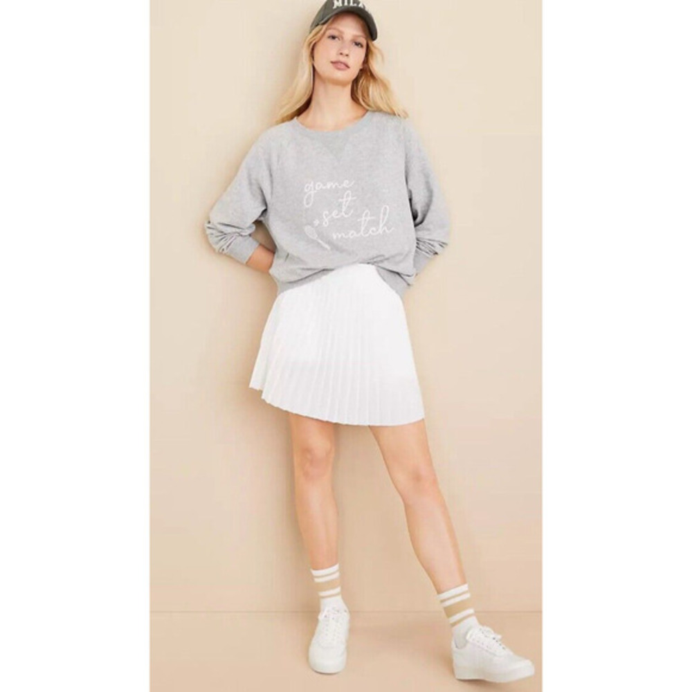 Lou & Grey Tennis Cozy Cotton Terry Long Sleeve Sweatshirt XS‎ Tenniscore